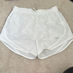Nike White Athletic Shorts with Dri-FIT Technology